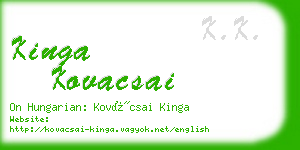 kinga kovacsai business card